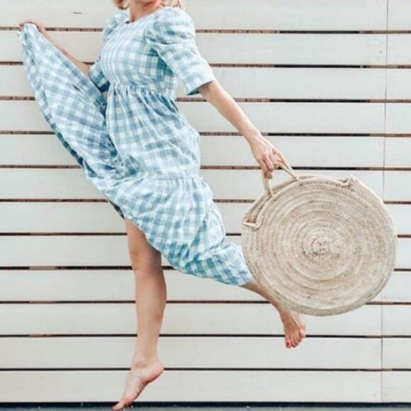 CHERUBINA Gingham Print Midi Dress xs - Picture 1 of 9